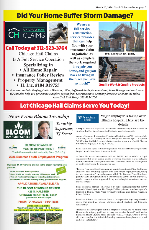 Homeowner meeting with a roofing inspector on the driveway, reviewing a tablet with roof photos and hail damage documentation in front of a suburban house after a storm in Chicago